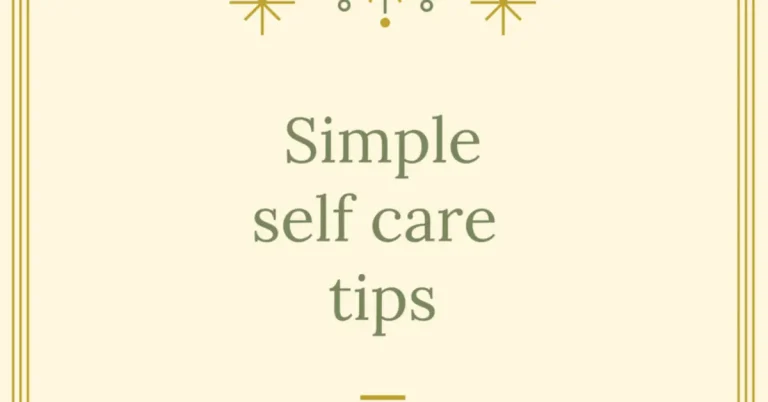 simple self care tips